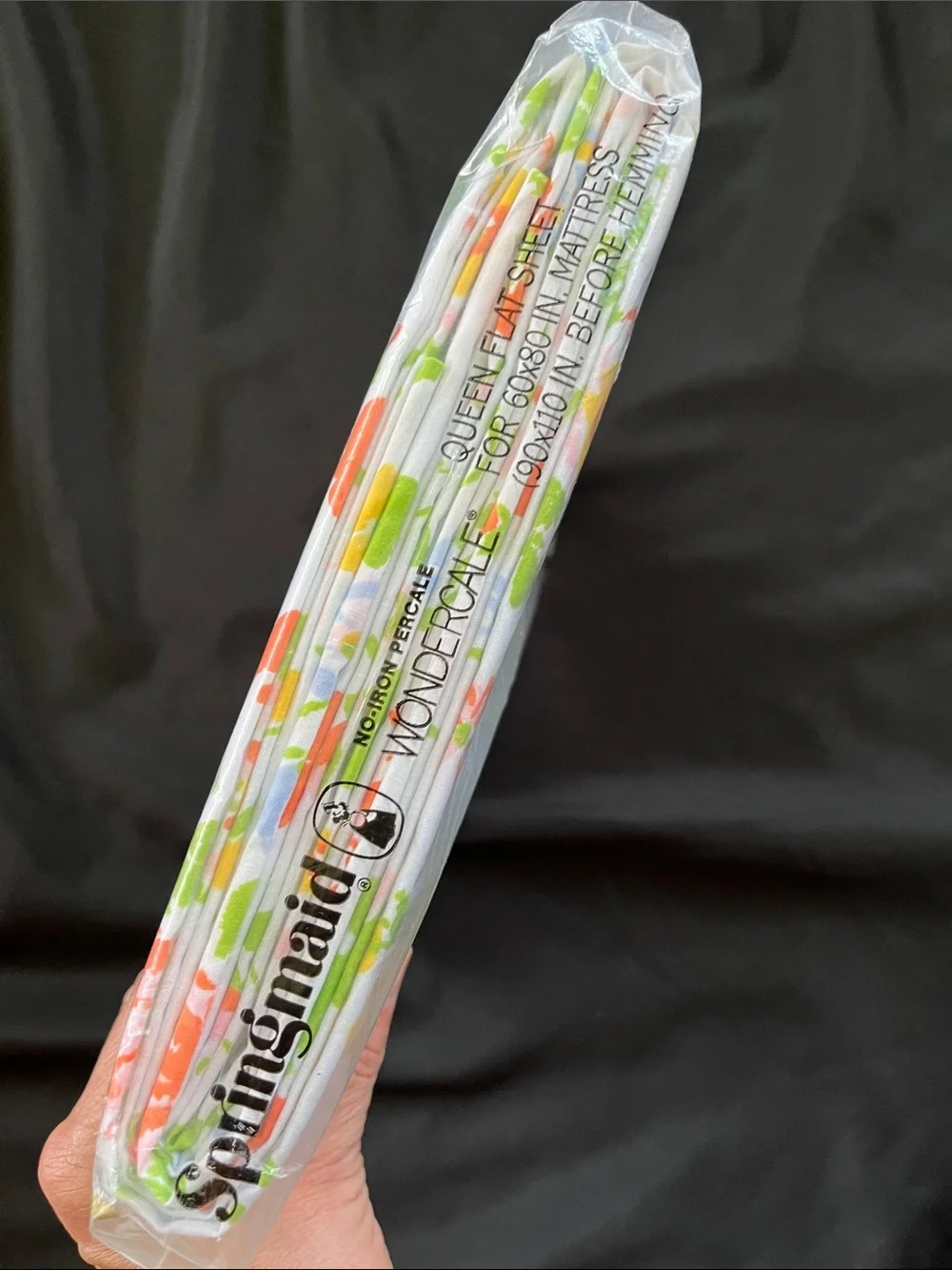 SPRINGMAID Wondercale Vtg Floral Flowers Flat QUEEN Sheet NIP Cottagecore